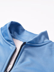 TNF Active Wear Zipper Fur Bomber Jacket For Men-Sky Blue-RT1120