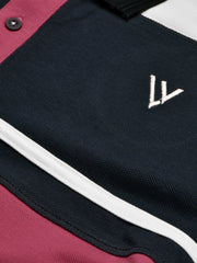 LV Summer Polo Shirt For Men-Pink with Navy & White-SP1581