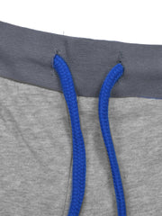 Next Slim Fit Jogger Trouser For Kids-Grey Melange with Dark Maroon & Dark Navy Panels-SP2631