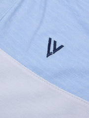 LV Summer Polo Shirt For Men-White with Sky Lining & Navy-BE809/BR13051