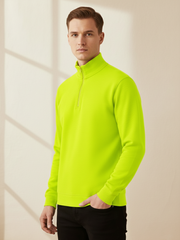 Payper Fleece 1/3 Zipper Mockneck For Men-Lime Green-PSS003