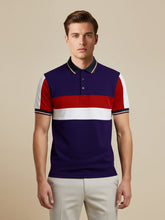 LV Summer Dry Fit Polo Shirt For Men-Dark Blue with Stripe-BE1665/BR13892