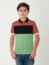NXT Half Sleeve P.Q Polo Shirt For Kids-Pink with Black & Green-SP1683