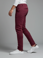 Louis Vicaci Interlock Stretchy Slim Fit Pent For Men-Magenta-BR455