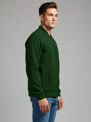 Louis Vicaci Zipper Fur Bomber Jacket For Men-Dark Green-BE370/BE1142