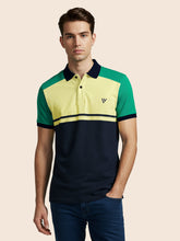LV Summer Polo Shirt For Men-Dark Navy with Yellow & Green-SP1592/RT2383