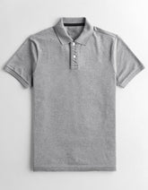 Azur Single Jersey Polo Shirt For Men-Grey Melange-BR13163