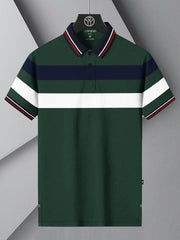 LV Summer Dry Fit Polo Shirt For Men-Green with Stripe-BE1564/BR13780