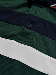 LV Summer Dry Fit Polo Shirt For Men-Green with Stripe-BE1564/BR13780