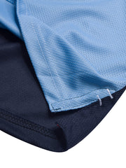 LV Summer Dry Fit Polo Shirt For Men-Navy with Sky & White Stripe-BE1697/BR13912