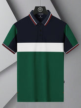 LV Summer Dry Fit Polo Shirt For Men-Navy with White & Green Panel-BE1394/BR13634