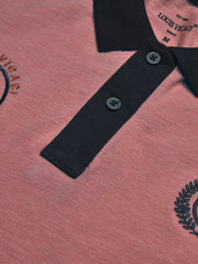 LV Summer Polo Shirt For Men-Dark Pink Melange & Dark Navy-BE857/BR13095