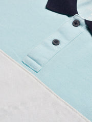 LV Summer Polo Shirt For Men-Light Cyan Green & White-BE771/BR13018