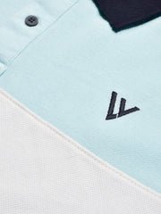 LV Summer Polo Shirt For Men-Light Cyan Green & White-BE771/BR13018