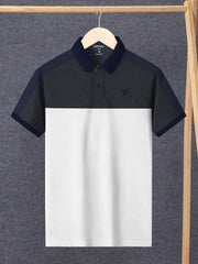 LV Summer Polo Shirt For Men-White with Charcoal-BE818/BR13058