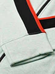 Louis Vicaci Fleece Zipper Tracksuit For Ladies Green Melange with Black Stripe-RT2121