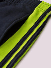 Louis Vicaci Fleece Zipper Tracksuit For Ladies Navy with Lime Green Stripe-RT2120