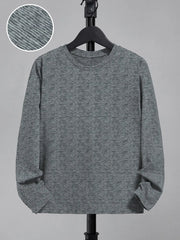 Maxx Crew Neck Long Sleeve Single Jersey Tee Shirt For Kids Grey Melange With Lining SP215