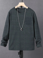 Maxx Crew Neck Long Sleeve Single Jersey Tee Shirt For Kids-Navy Melange-SP212