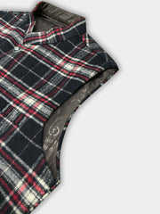 Men’s Premium Checkered Wool Waistcoat Black-WC04