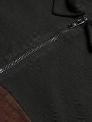 NXT Long Sleeve Polo Shirt For Men-Navy with Green & Brown-BE1048