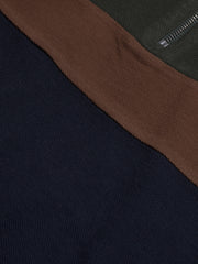 NXT Long Sleeve Polo Shirt For Men-Navy with Green & Brown-BE1048