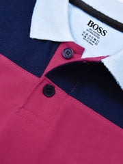 NXT Summer P.Q Polo Shirt For Kids-Sky with Dark Pink & Navy-BE937/BR13184