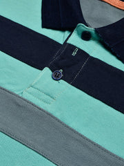 NXT Summer Polo Shirt For Men-Cyan Green with Grey & Navy-BE800/BR13041
