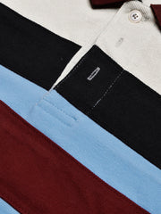 NXT Summer Polo Shirt For Men-Light Grey with Sky & Maroon-BE816/BR13057