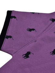 PRL Summer Polo Shirt For Men-Purple with Allover Print-BE749/BR12997