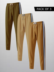 Pack Of 3 Slim Fit Lycra Trouser Pent For Men-BE3342/BR15782