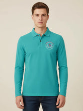 Louis Vicaci Long Sleeve P.Q Polo Shirt For Men-Cyan Blue-SP1765