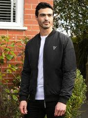 Louis Vicaci Zipper Fur Bomber Jacket For Men-Black-RT1238