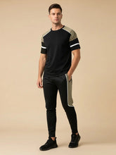 Louis Vicaci Summer Active Wear Tracksuit For Men-Black with Grey Pannels-SP1745/RT2429