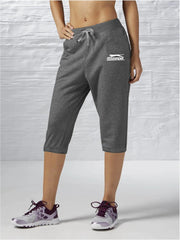 Slazenger Fleece Gathering Bottom Capri For Ladies-Charcoal Melange-SP200