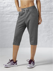 Slazenger Fleece Gathering Bottom Capri For Ladies-Charcoal Melange-SP200
