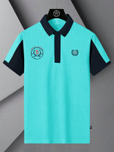 LV Summer Polo Shirt For Men-Light Cyan Blue & Dark Navy-SP1547/RT2367