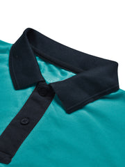 LV Summer Polo Shirt For Men-Dark Cyan Blue & Dark Navy-SP1543/RT2364