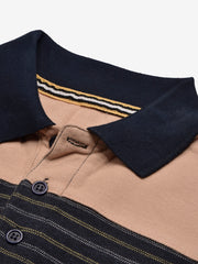 NXT Summer Polo Shirt For Men-Light Orange with Navy Panel-BE683/BR12936