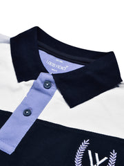 LV Summer Polo Shirt For Men-Light Purple with Navy & White-BE678/BR12931