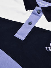 LV Summer Polo Shirt For Men-Light Purple with Navy & White-BE678/BR12931