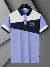 LV Summer Polo Shirt For Men-Light Purple with Navy & White-BE678/BR12931