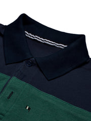 NXT Summer Polo Shirt For Men-Pink with Navy & Green-BE685/BR12938