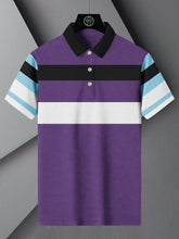 NXT Summer Polo Shirt For Men-Purple Melange & Navy-BE684/BR12937