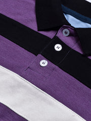 NXT Summer Polo Shirt For Men-Purple Melange & Navy-BE684/BR12937