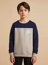 NXT Fleece Sweatshirt For Kids-Dark Navy & Skin-KSS001