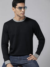 TNF Fleece Funky Style Sweatshirt For Men-Black with Grey-BE2395