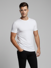 Half Sleeve Thermal Warmer Shirt For Men-White-TVS03