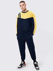 U.S Polo Assn Fleece Tracksuit For Men Dark Navy & Yellow-SP303/RT2130