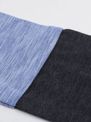 US POLO ASSN Single Jersey Long Sleeve Tee Shirt For Kids-Blue & Charcoal Melange-BE1156